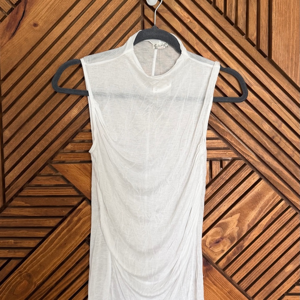 Intimately by Free People White Sleeveless Mock Neck Tank